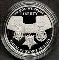 2011-P Medal of Honor Proof Silver Dollar MIB
