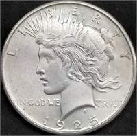 1925-P Peace Silver Dollar BU from High Grade Set
