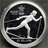 1986 Canada $20 Proof Silver Dollar - Cross Countr