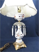 Vintage Bohemian Cut to Ruby Glass Lamp