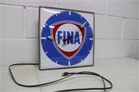 Vintage FINA Metal Clock 12x12, not tested