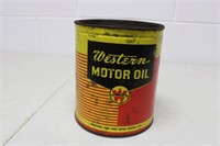 Vintage 1 Gallon Western Motor Oil Tin