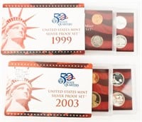 Coin 2 Silver Proof Sets 1999+2003-14 Silver Coins