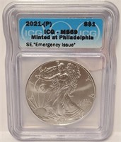 279 - 2021-P ICG MS69 AM EAGLE SILVER DOLLAR (92)