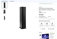 B6134  Polk Audio Tower Speaker Black T50