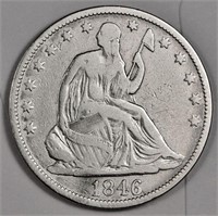 1846 Early Date Liberty Seated Half Dollar