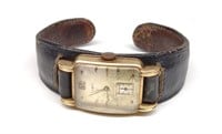 Vintage 14K Gold Ebel Cuff Wrist Watch (Works)