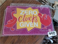 CLUCKS METAL SIGN