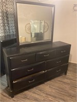 Black Dresser and Mirror- Sizes in pics