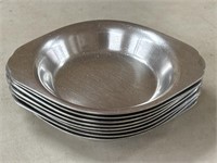 8 Stainless Steel Relish Dishes 7 1/2”