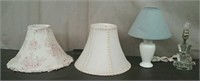 Box 2 Small Table Lamps, Both Work & 2 Shades
