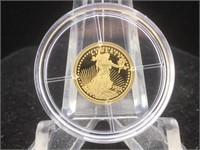 14K Gold Mini Coin in holder w/COA - 1/2 gram