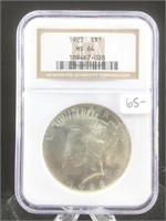 1923 NGC MS-64 Peace Silver Dollar