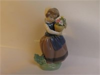 Lladro Spring is Here w/Flowers - 6.5" Tall