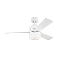44 in. Matte White LED Ceiling Fan  Remote