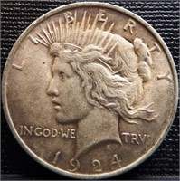 1924 Peace Silver Dollar - Coin