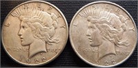 1922-S & 1922-D Peace Silver Dollars - Coins
