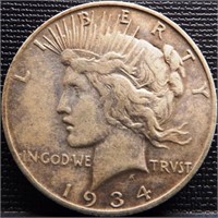1934-S Peace Silver Dollar - Coin