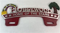 HOLLYWOOD CAST METAL LICENSE PLATE SIGN