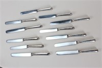 Set of Twelve Sterling Silver Handled Knives,