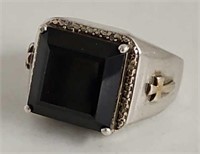 Sterling Silver & Onyx Man's Ring