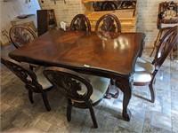 Tuscany Kitchen Table w/ Leaf & 6 Padded Chairs