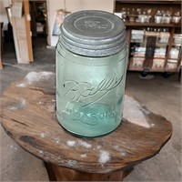 Antique X Blue Ball Perfect Mason Jar & Lid