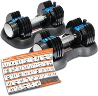 Lifepro Adjustable Dumbbell Set 25 lbs pair,