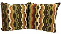 Pair of Multicolored Throw Pillows