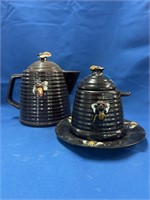Ceramic Honey Bee Honey Jar And Tea Pot