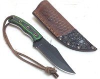 ALONZO FULL TANG BOWIE KNIFE w LEATHER CASE