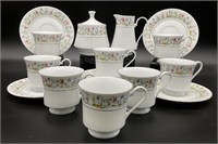 Floral Fine China Tea Cups Set 18pc