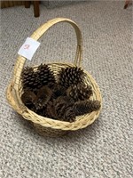basket of pinecones