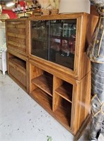 4 VINTAGE STACKING WOOD CABINETS - NO SHIPPING