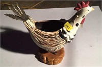 Rooster bowl, 14" tall