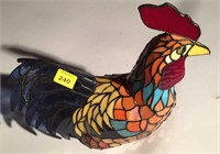 Stained glass rooster, 12" tall
