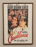 Vtg Casablanca Movie Poster Framed