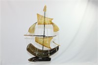 Vintage Horn Bone Sailboat