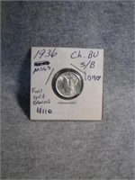 1936 Mercury dime-silver
