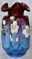 Fenton Mulberry 8" Pinch Vase by J. Powell