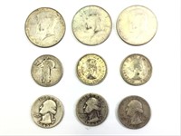 8 Coins US Halfs & Qtrs + 2 Silver Canadian Qtrs