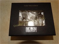 Oleg Cassini crystal perfume bottles in orig. box