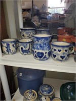 3 Handmade  Signed Pottery Mugs & 1 Vase