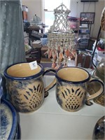 2 Handmade Signed Pottery Mugs
