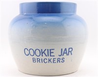 1900's Stoneware Bricker's Cookie Jar