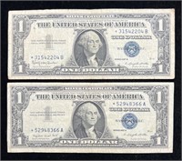 1857 A & 1957 B $1 Silver Certificate Star Notes