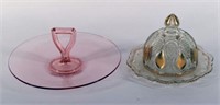 Eapg Butter Dish & Pink Depression Glass