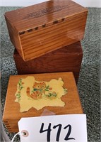 (3) Wood Boxes