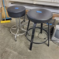 G314 Two black Garage stools