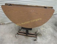 Fold Up Round Table on Wheels
